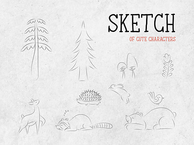 Winter in the woodland sketch animal baby child cute design fabric kids pattern print seamless winter