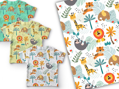 Baby pattern with safari theme