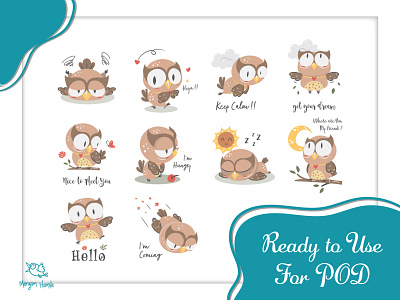 Hello My Little Owl Clipart