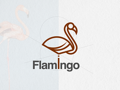 FLAMINGO LOGO CONCEPT WITH MAGIC CIRCLE