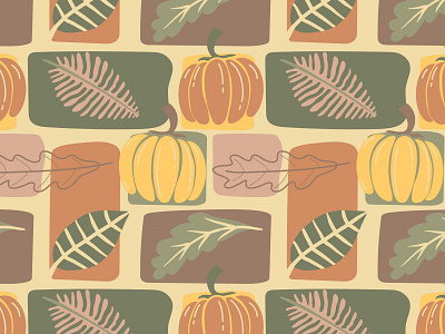 Boho Pumpkins Pattern in modern organic style