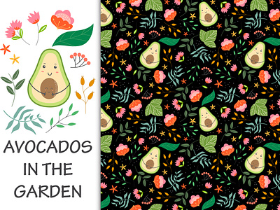 Avocados Pattern  in the garden