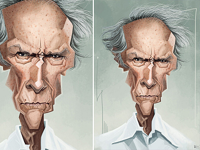 Clint Eastwood adobe photoshop caricature caricatures digital illustration digital painting illustration illustrations painting photoshop portrait portrait art