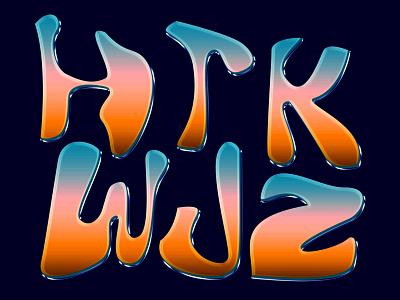 Funky Font 3d chrome font logo photoshop vector