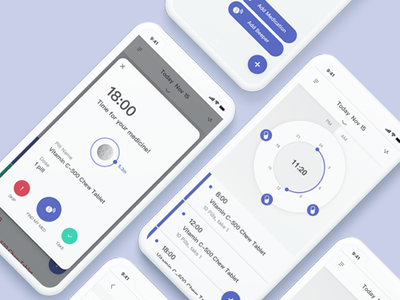 Medication reminder app design ui