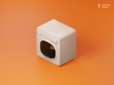 Washing machine | Everyday object 3d illustraion lowpoly