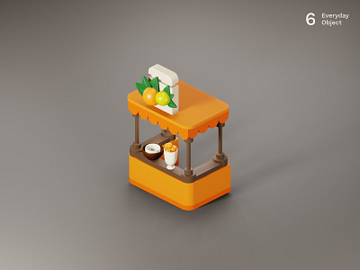 Juice bar | Everyday object 3d fruits illustration juice bar orange