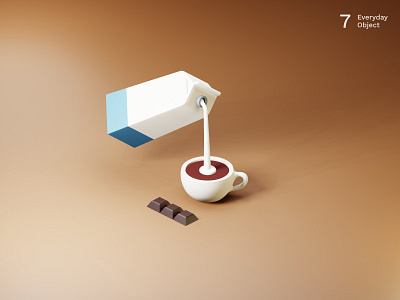 Coffee | Everyday object 3d chocolate coffee illustration milk
