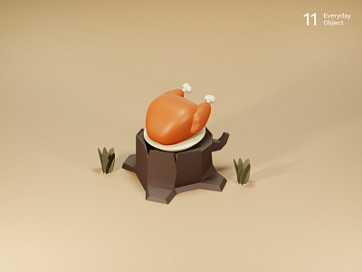 Turkey | Everyday object 3d chicken forest illustration meat trunk turkey