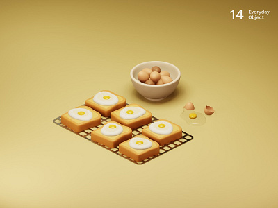 Eggs | Everyday object 3d breakfast eggs food illustration toast