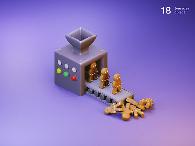 Factory | Everyday object 3d gingerbread illustration