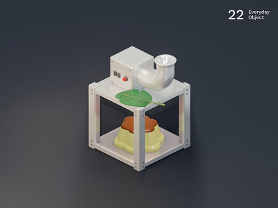 Machine 2 | Everyday object 3d illustration leaf machine pudding