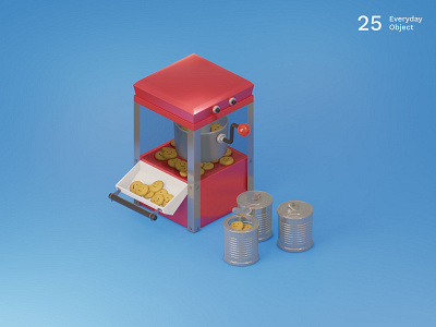 Machine 3 | Everyday object 3d can illustration machine potato smiley