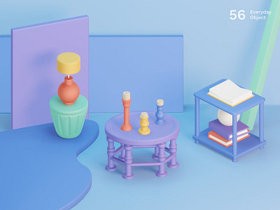 Still life 23 | Everyday object 3d abstract colors composition illustration objects scene set design still life