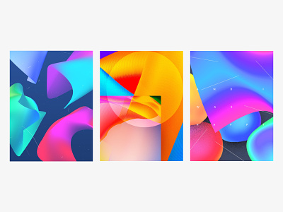 Objects 3d colors composition