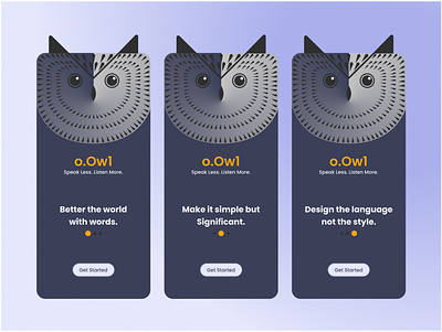 Owl Splash Screen app design illustration typography ui ux vector