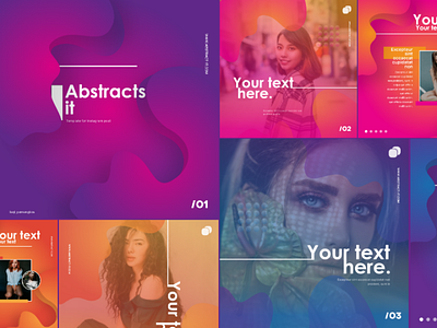 Abstract It instagram template abstract colourful design dribbble elegant graphict instagram post template typografi ui