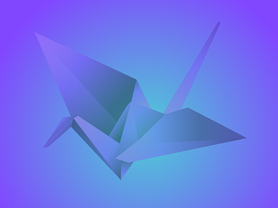 Origami Swan creative brain time gradients illustration purple swan