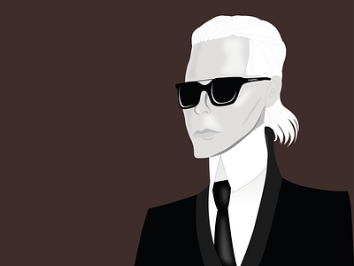 Karl Lagerfeld black and white brown chanel design fashion icon illustration man vector