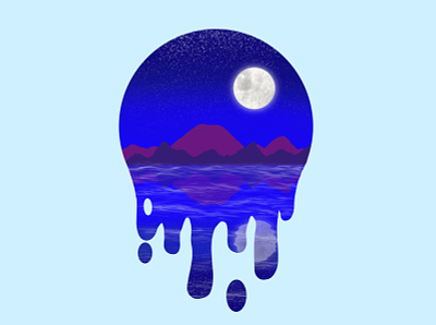 Moon Landscape / Inspired by Art with Flo (YouTube) design digitalart illustrator landscape design procrate youtube