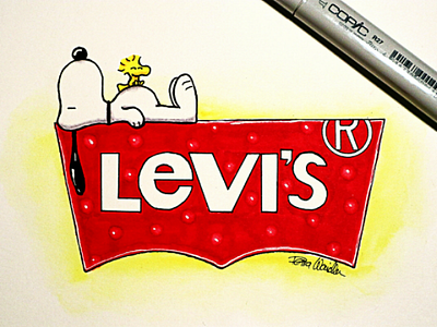 Levi's Brand Peanuts Edition brand copicmarker illustration levis