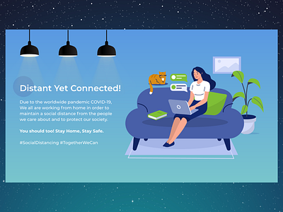 Work From Home. adobe photoshop adobeillustator adobexd banner bannerdesign concept coronavirus dailyui design designthinking gradients illustration ui vector workfromhome