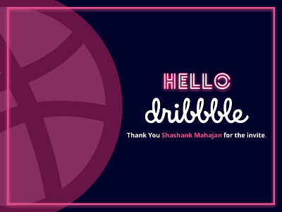 Hello Dribbble! debuts debutshot design firstshot flat hello dribble lettering neon type typography ui ux web website