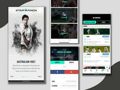 Sports Mobile App- StarFinda android athletes game ios mobile app sports sports app