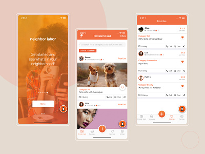 Neighbor Labor App labor app mobile app mobile app design service app services ui