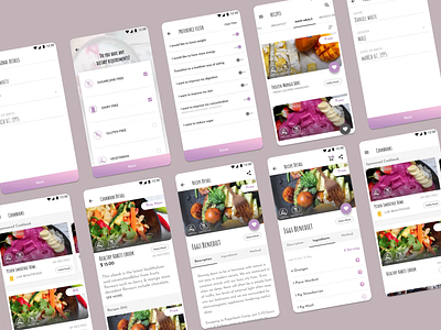 Healthy Recipe Mobile App health health recipe mobile app mobile app design uiux
