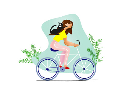 TUTU and Me Riding a Bicycle adobe app design art artist bicycle app bicycling cartoon cartoon character cartoon illustration colombo concept design designer portfolio designers dribbble flat illustrations flat illustrator icon design illustration illustrator