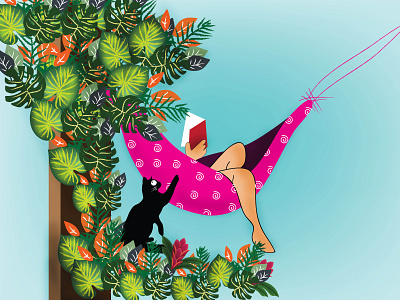 TUTU and Me in the Relaxing Mood.. adobe apps design art artist cartoon character cartoon illustration cat cats character design colombo creative design dribbble flat illustration illustration illustrator kids illustration sri lanka srilanka ui design