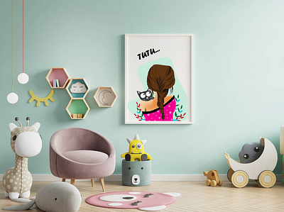 Tutu illustration Photo Frame now in your kids room adobe art art direction artist branding and identity cat character design colombo design designers dribbble flat illustration homedecor illustration illustration art illustrator kids illustration newconcept photoframe srilanka