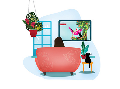 Waching TV with Tutu art art direction branding children book illustration childrens book colombo concept design creative cute illustration design design art dribbble flat illustration flatdesign illustration illustrator kidlitart kids illustration sri lanka srilanka