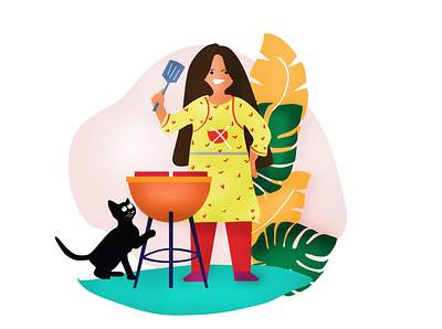 It's BBQ Time app design art artwork colombo concept design creative designer drawing dribbble flat design flat illustration flatdesign graphicdesign icon design illustration illustrator kids illustration sri lanka srilanka uiux