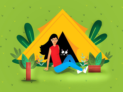 Camping with TUTU app design camping cat children book illustration childrens book colombo concept art concert creative cute illustration design drawing dribbble flat illustration illustration illustrator kidlitart kids kids illustration srilanka