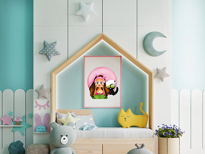 Tutu illustration Photo Frame now in your kids room artwork colombo concept art creative cute art design design art drawing dribbble flat illustration good vibes graphicdesign graphics illustration illustrator interior kidlitart sri lanka srilanka srilankan