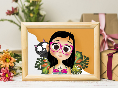 Tutu Illustration in one Photo Frame artist branding branding design cat childrens illustration colombo concept concept art creative design designer drawing dribbble flat illustration gifts ideas illustration illustrator kids illustration srilanka