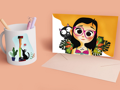 Invitation Design & Mug Design Using with Tutu Illustration art art direction artwork cat childrens illustration colombo concept concept art concept design creative drawing dribbble flat illustration illustration illustration art illustrator kidlitart kids illustration mug design srilanka