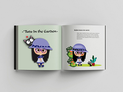 Tutu in the Garden - Children Book Inside Illustration art direction autour book book cover booklet cat children children book illustration childrens book colombo creative design drawing dribbble dribble flat illustration illustration illustrator kid srilanka