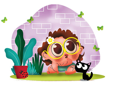 TUTU with Cute Baby Boy art artist baby cat children children book illustration childrens book colombo creative cute illustration design drawing dribbble flat illustration graphics illustration illustrator kids art kids book srilanka