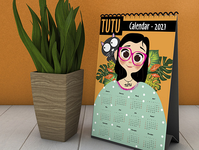 TUTU Calendar – 2021 !!!!! 2021 calendar artistic direction artists artwork branding calender cat children book illustration childrens illustration colombo colourful creative design drawing dribbble dribbble best shot girly illustration illustrator kids illustration