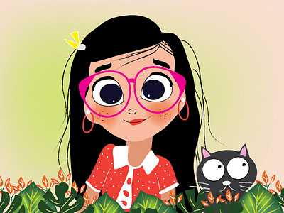 Girly with Tutu - Daily Illustration agency art art direction artists artwork cat children book illustration childrens book colombo cute illustration design drawing dribbble flat illustration freelancing illustration illustrator kidlitart kids illustration srilanka