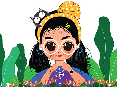 Girly with Tutu - Daily Illustration art artist cat children childrens book childrens illustration colombo creative cute art design drawing dribbble flat illustration illustration illustrator kidlit kidlitart kids kids illustration srilanka