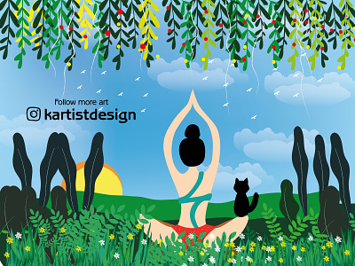 Yoga with Tutu 3d animation art artist branding childrenart colombo creative design drawing graphic design illustration illustrator instagram kids logo motion graphics srilanka ui yoga