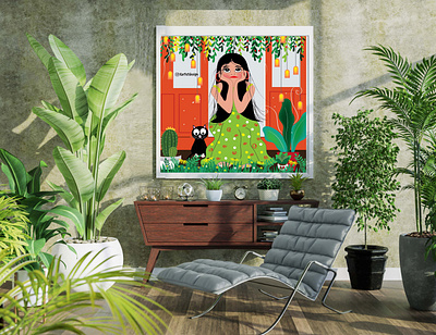 Daydreaming with Tutu in Frame 3d animation artist branding childrenbookillustration colombo creative design drawing graphic design illustration illustrator motion graphics photoframe ui