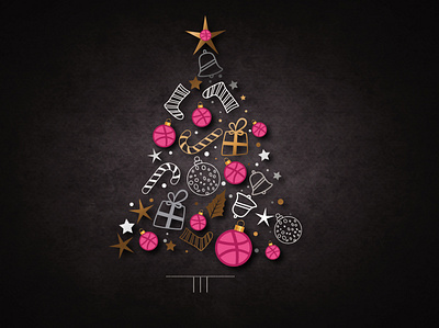 Dribble Christmas Tree Design art christmas design illustrator season