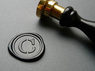Custom made wax seal for Le concepteur black branding logo seal stationary visual identity wax