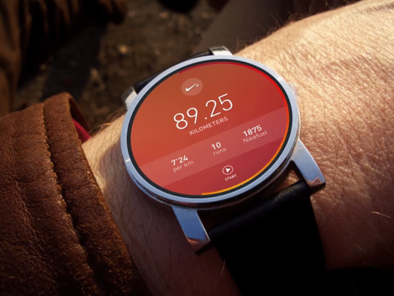 Android Wear, Moto 360 Nike Concept. Gif