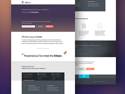 New landing page extens.io company design extens.io fonticon icons landing page oscar rocket ui user webdesign website